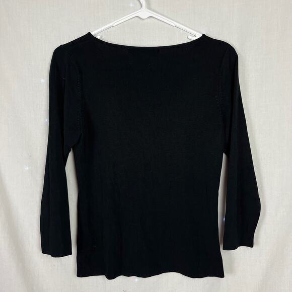 Nordstrom Embellished Vintage Y2K Beaded Graphic Butterfly Sequin Top Sz Small - Picture 4 of 5